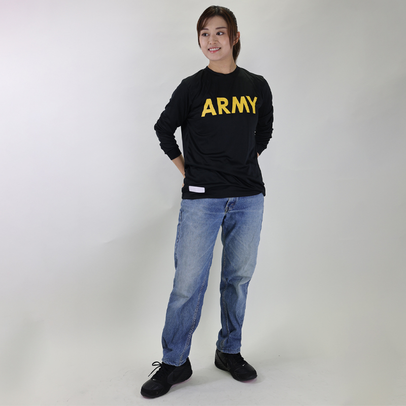 S＆Graf / 【1746】US. ARMY ブラック トレーニングTシャツ[長袖]《G.I.(軍放出品)・未使用品》